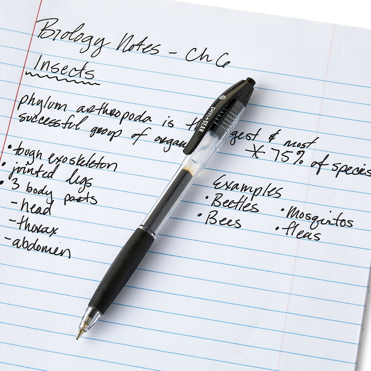 Pen+Gear Retractable Ballpoint Pens. Medium Point.1.0mm. Black Ink. 8 Count