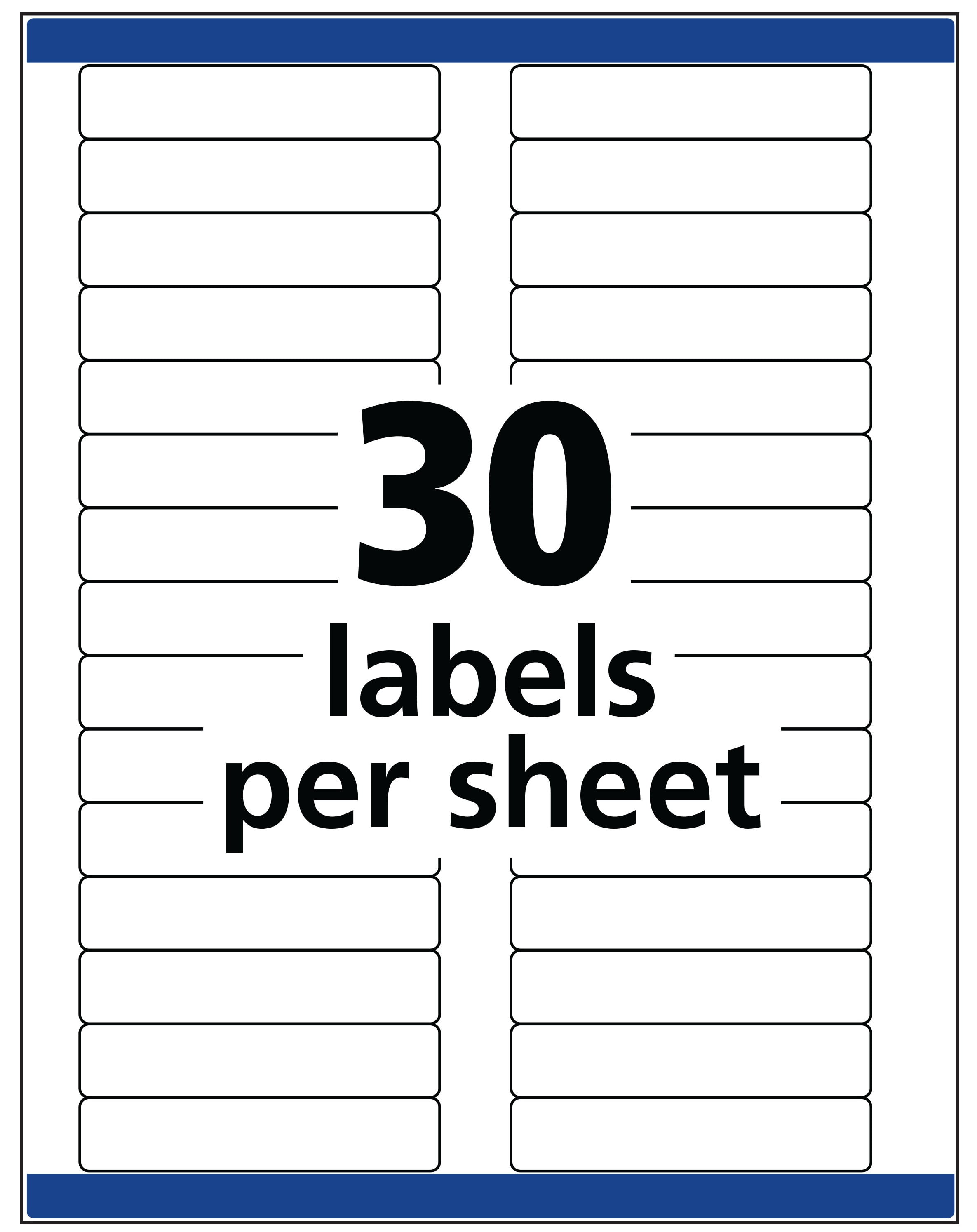 Avery File Folder Labels. 1/3-Cut. 2/3 x 3-7/16. White. 150-Pack