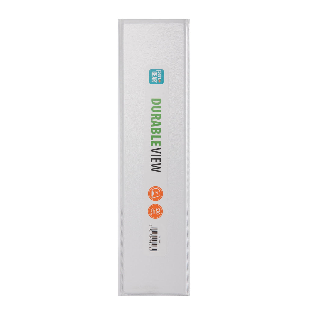 Pen+Gear Durable View Binder. 2-Inch D-Rings. White. 520-Sheet Capacity