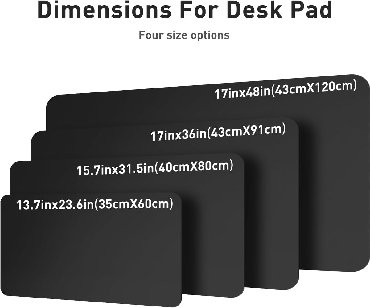Aothia Leather Office Desk Pad Protector. Non-Slip PU Leather Desk Blotter. Waterproof Laptop Writing Mouse Pad for Office and Home. Black. 31.5 x 15.7