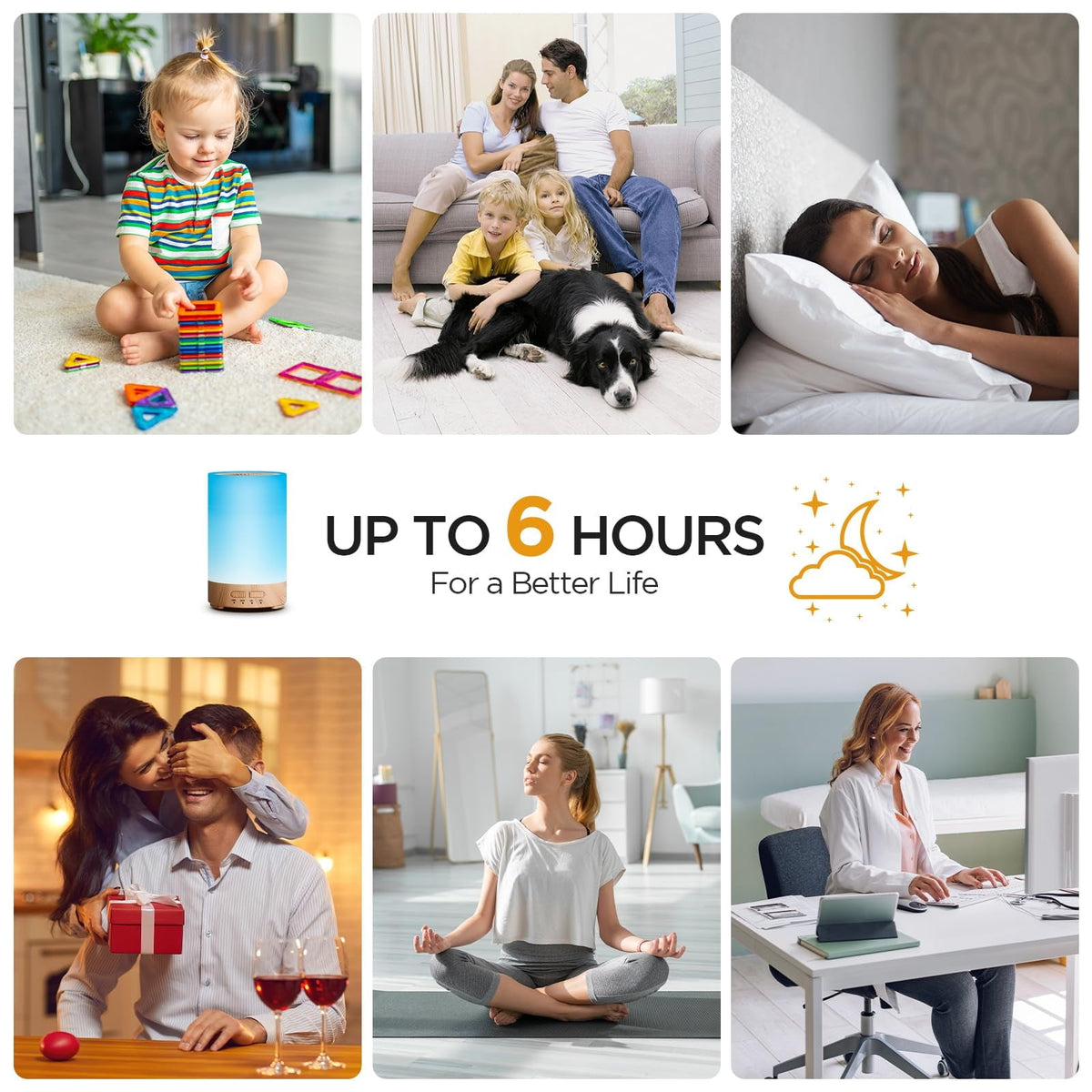 Essential Oil Diffuser. 7-Color LED Night Light. Auto-Off Timer. Portable Cool Mist Humidifier