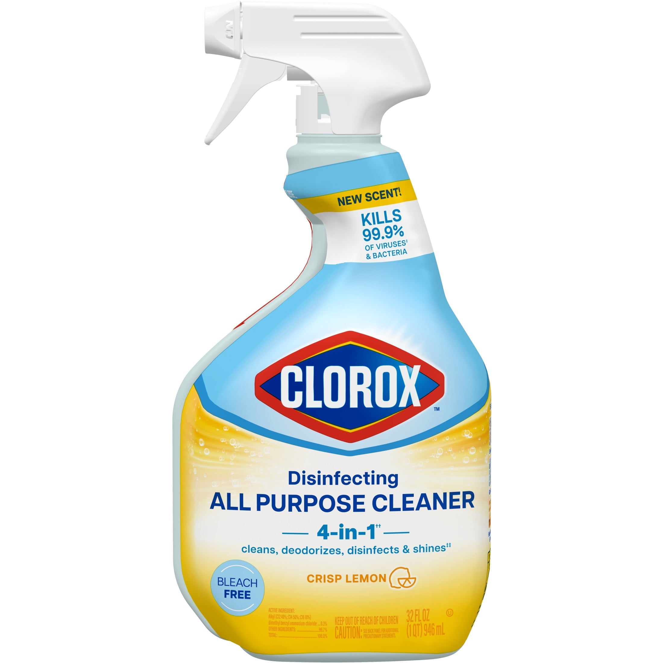 Clorox Disinfecting Bleach-Free All-Purpose Cleaner. Crisp Lemon. 32 fl oz