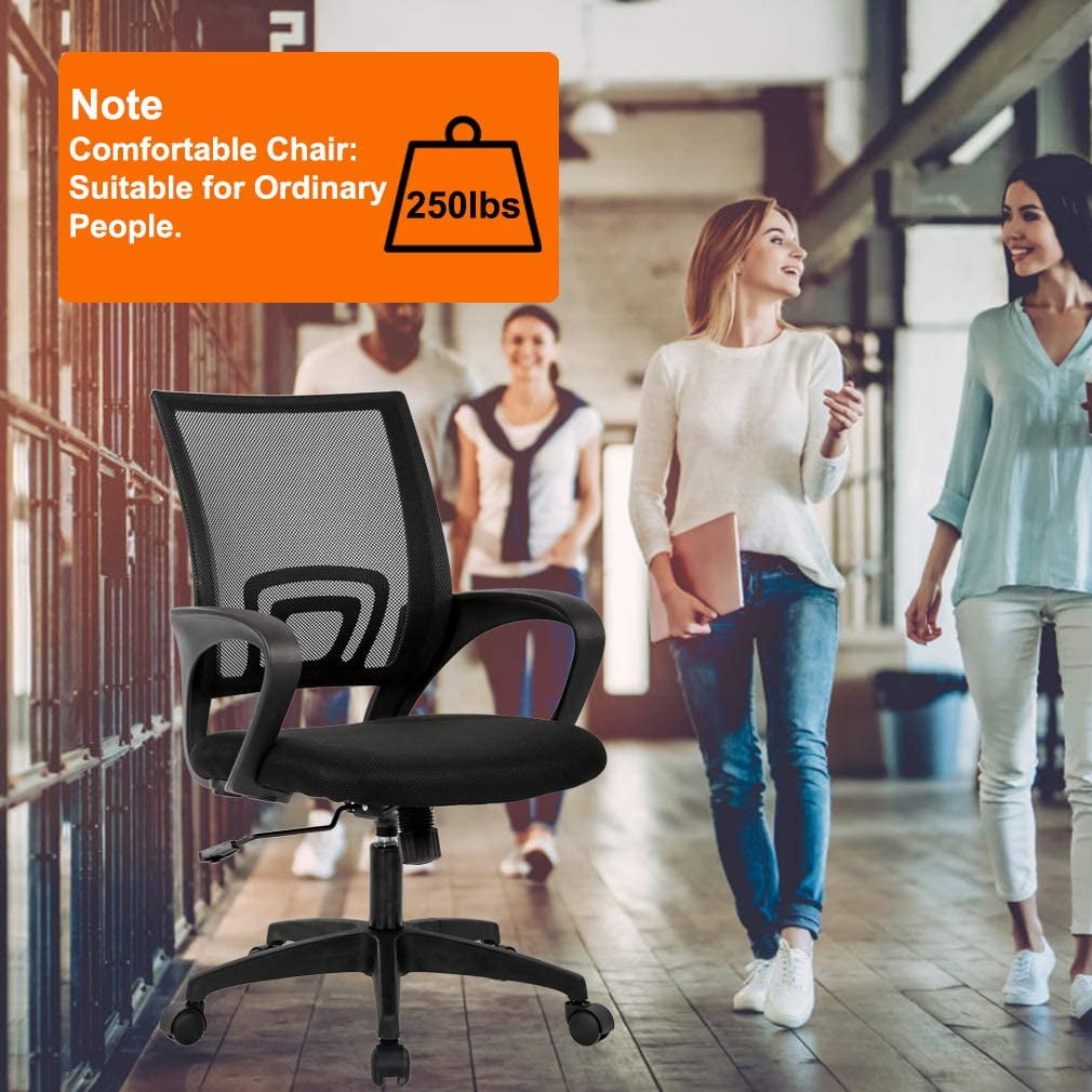 BestOffice Ergonomic Office Chair. Lumbar Support. Adjustable Height with Armrests for Adults(Black)