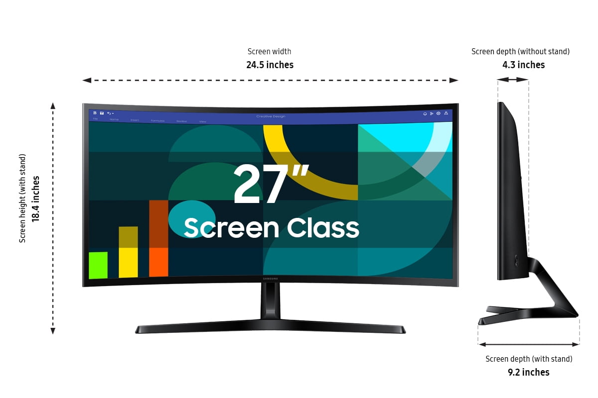 Samsung 27 Essential S3 (S36GD) FHD 100Hz Curved Monitor - LS27D36DGANXZA