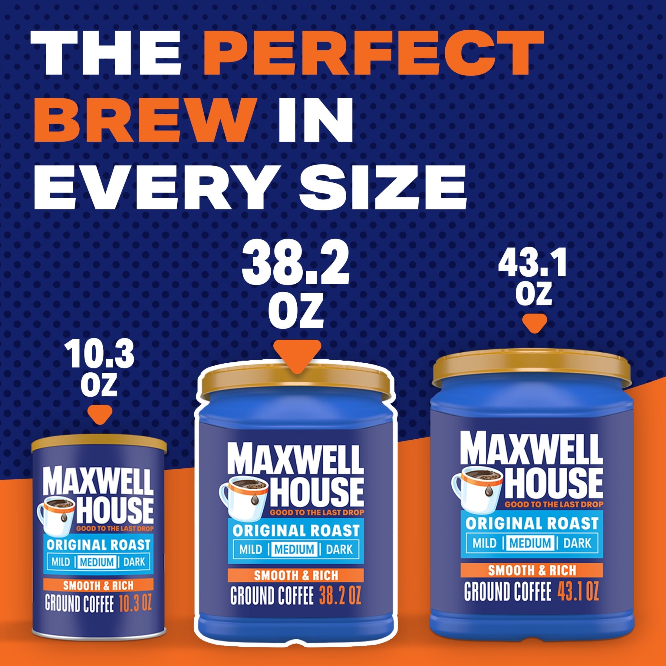 Maxwell House Original Roast Ground Coffee. 38.2 oz Canister