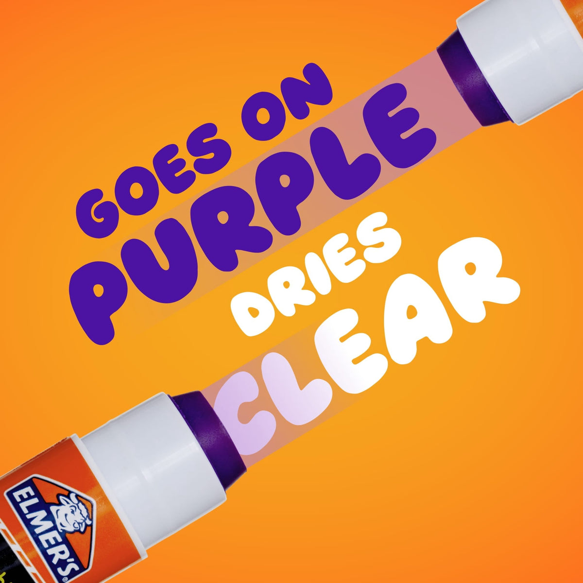 Elmer's Washable Disappearing Purple Glue Sticks. 30-Count