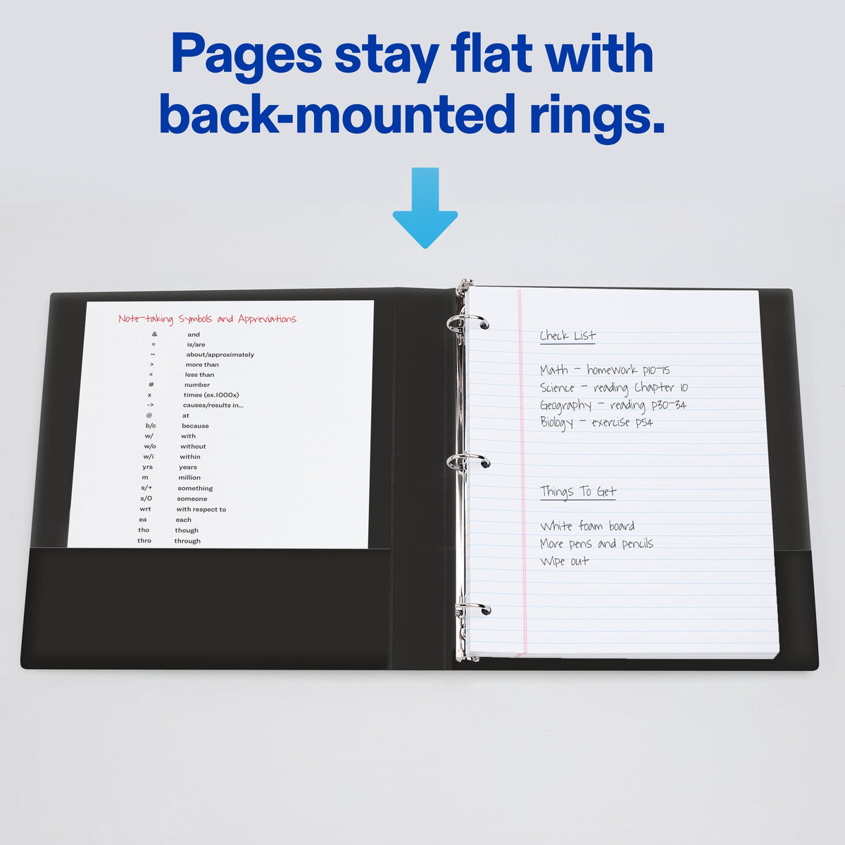 Avery Mini Binder. 2 Round Rings. Black