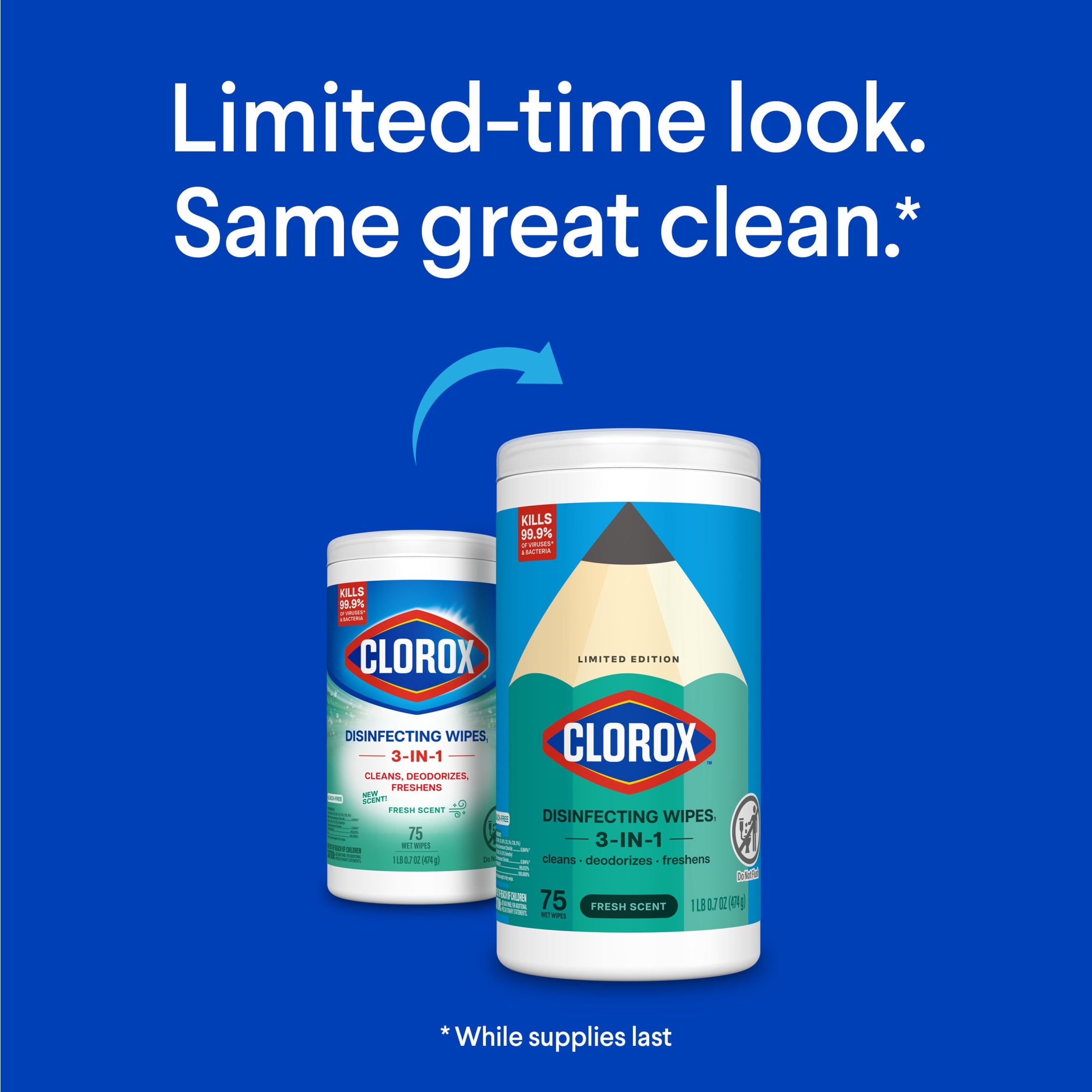 Clorox Disinfecting Wipes. Fresh Scent. 75 ct. 5-Pack