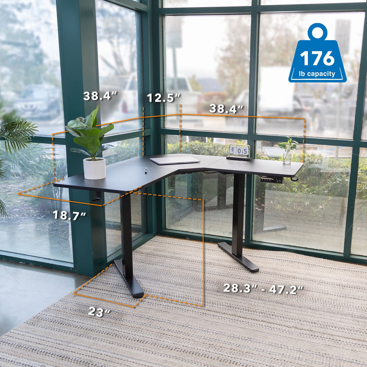 Mount-It! Eclectic Height Adjustable Corner Sit-Stand Desk. Ergonomic. New Design