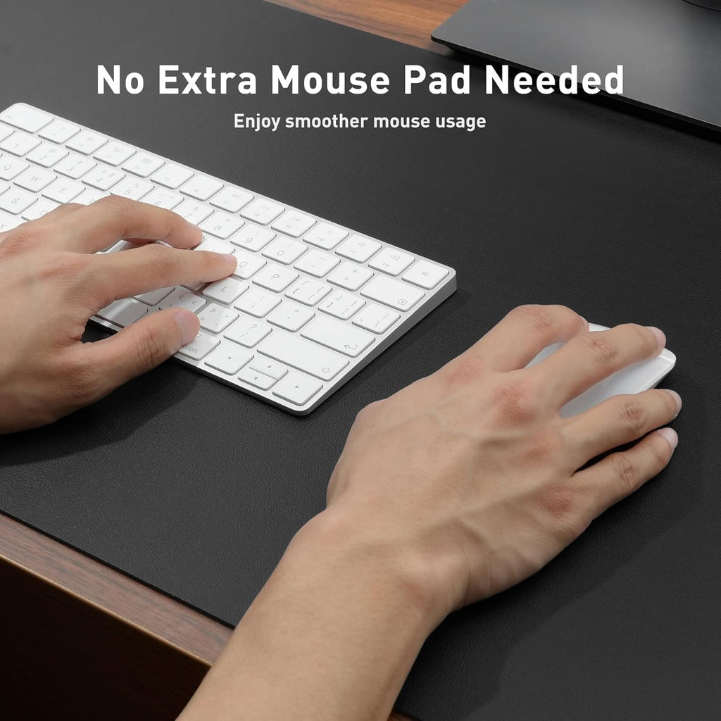Aothia Leather Office Desk Pad Protector. Non-Slip PU Leather Desk Blotter. Waterproof Laptop Writing Mouse Pad for Office and Home. Black. 31.5 x 15.7