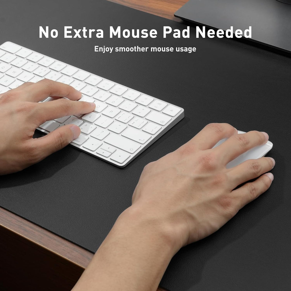 Aothia Leather Office Desk Pad Protector. Non-Slip PU Leather Desk Blotter. Waterproof Laptop Writing Mouse Pad for Office and Home. Black. 31.5 x 15.7