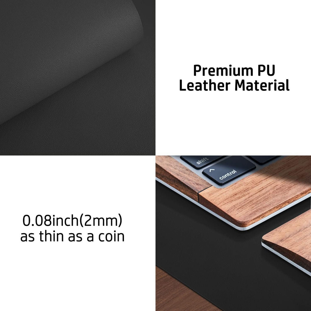 Aothia Leather Office Desk Pad Protector. Non-Slip PU Leather Desk Blotter. Waterproof Laptop Writing Mouse Pad for Office and Home. Black. 31.5 x 15.7