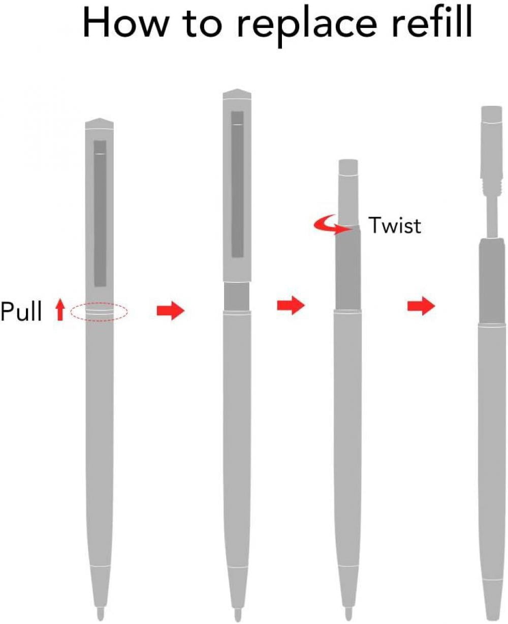 Gold Slim Metallic Ballpoint Pens. Black Ink. 1mm Medium Point (12-Pack)