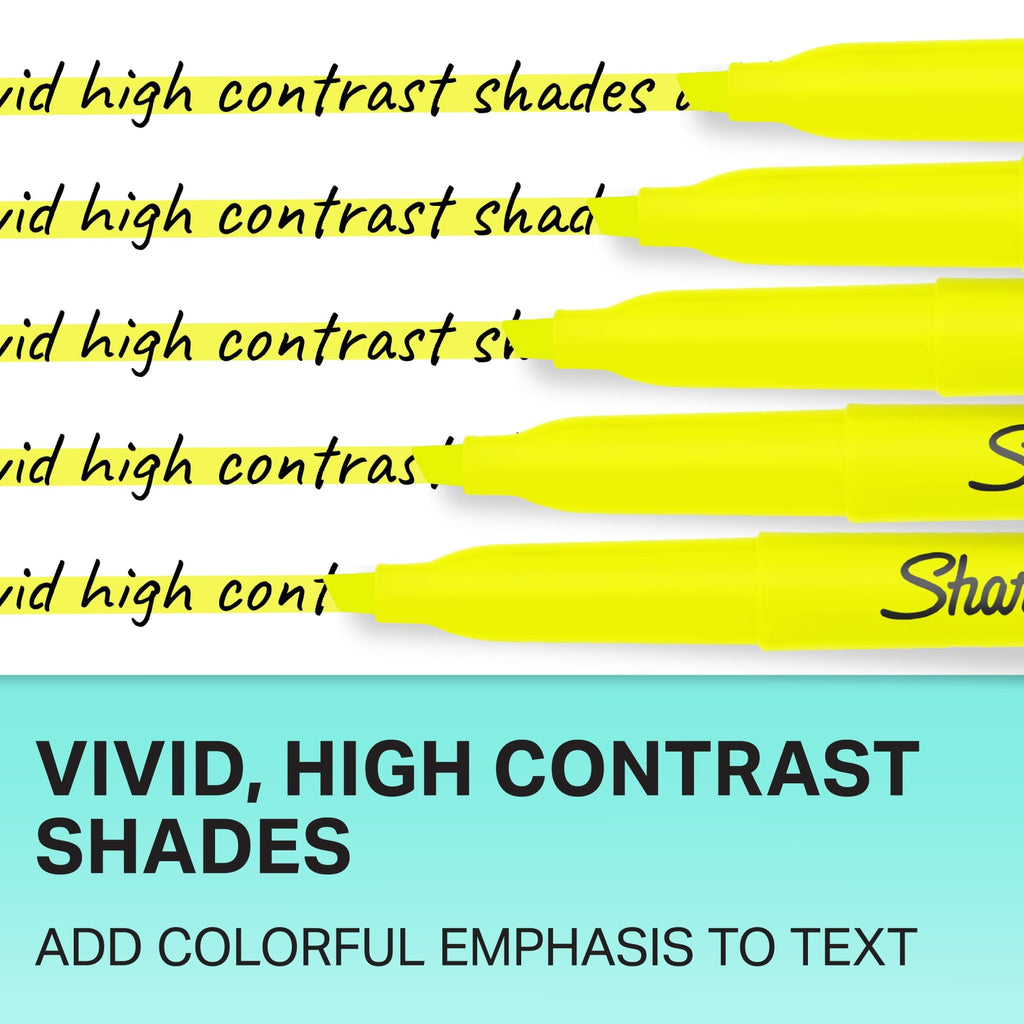 Sharpie Pocket Highlighters. Chisel Tip. Assorted Colors. 12-Count