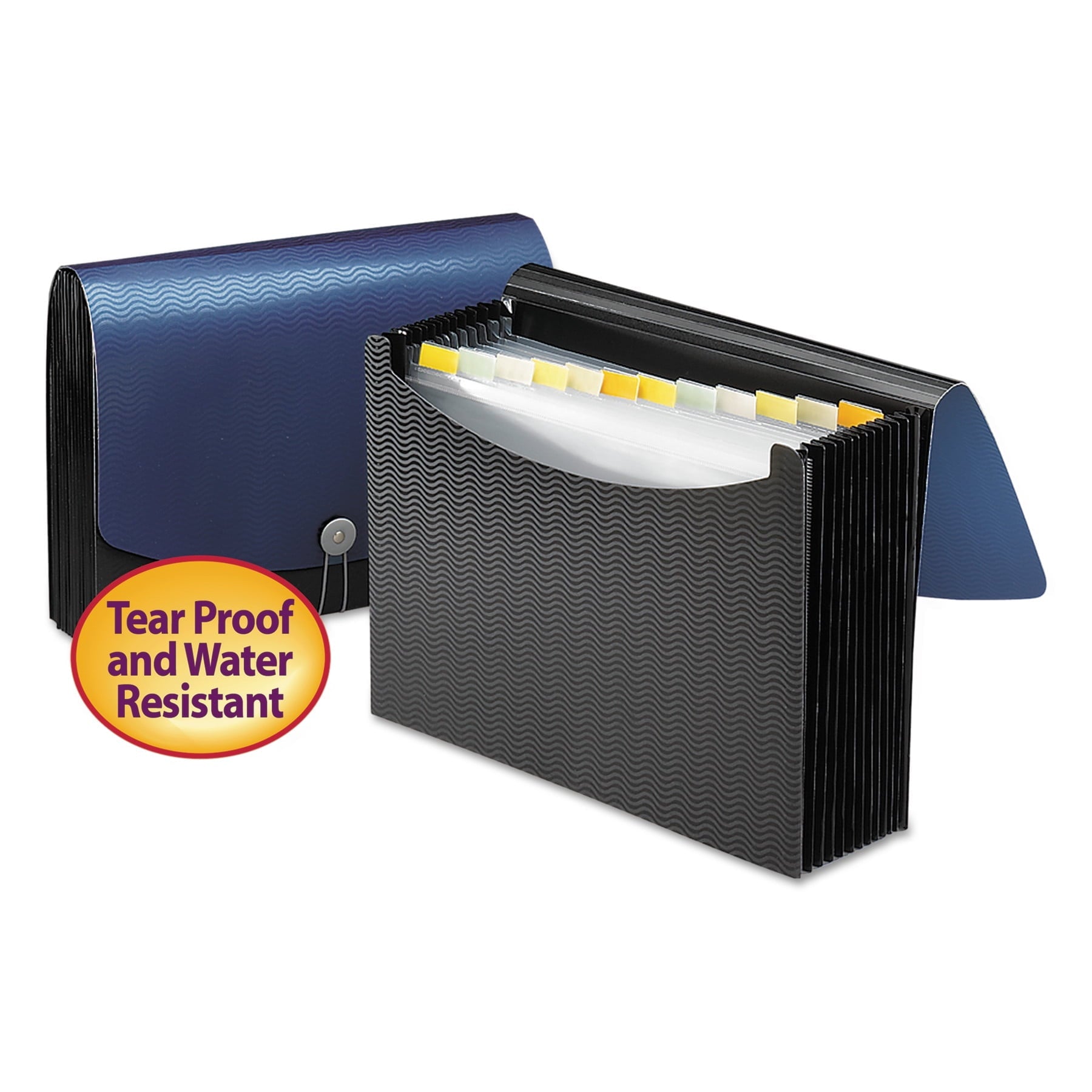 Smead Poly Expanding File. 12 Pockets. Letter Size. Blue/Black
