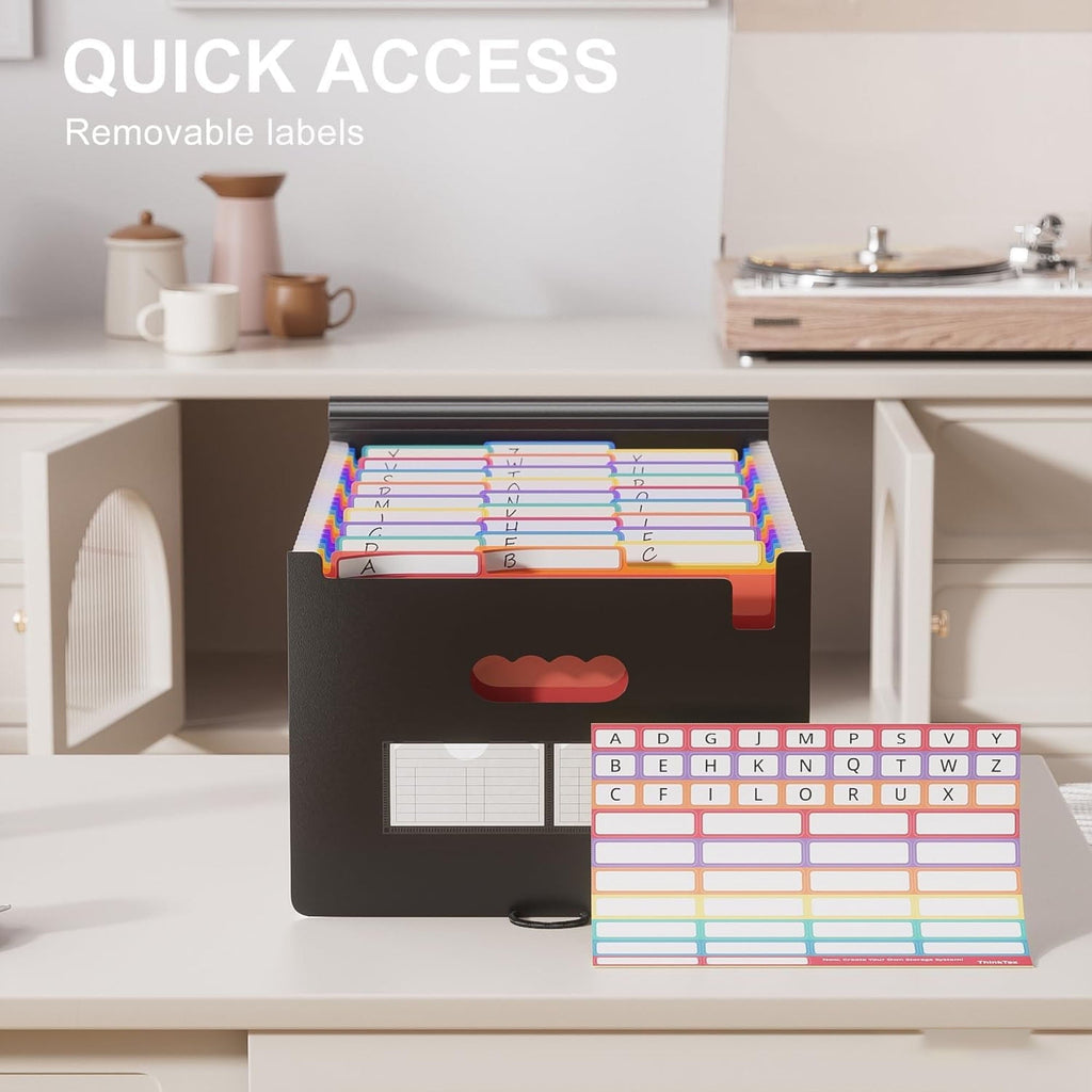 26-Pocket Accordion File Folder Organizer. A4/Letter Size. Expandable with A–Z Color Tabs