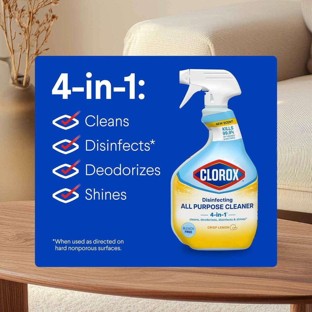Clorox Disinfecting Bleach-Free All-Purpose Cleaner. Crisp Lemon. 32 fl oz