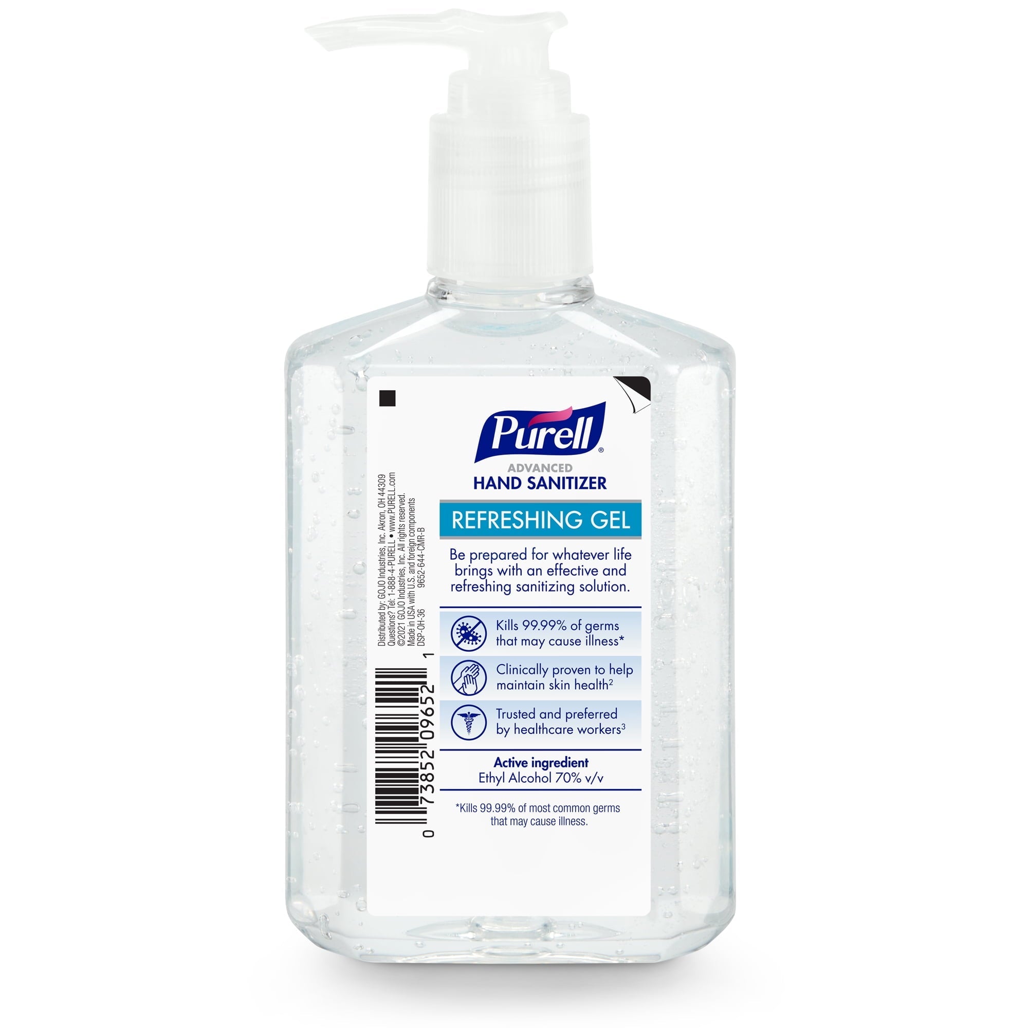Purell Advanced Hand Sanitizer Refreshing Gel. 8 oz Pump Bottle