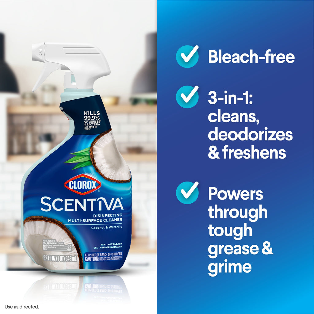 Clorox Scentiva Multi-Surface Cleaner Spray. Coconut & Waterlily. 32 fl oz