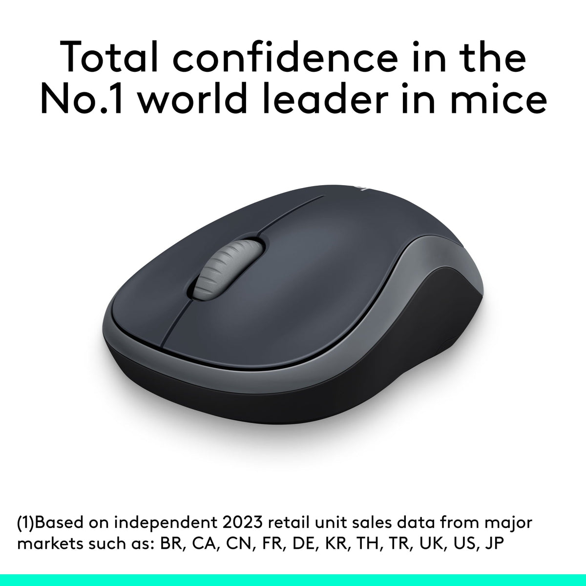 Logitech M185 Wireless Mouse. 2.4GHz USB Receiver. Gray