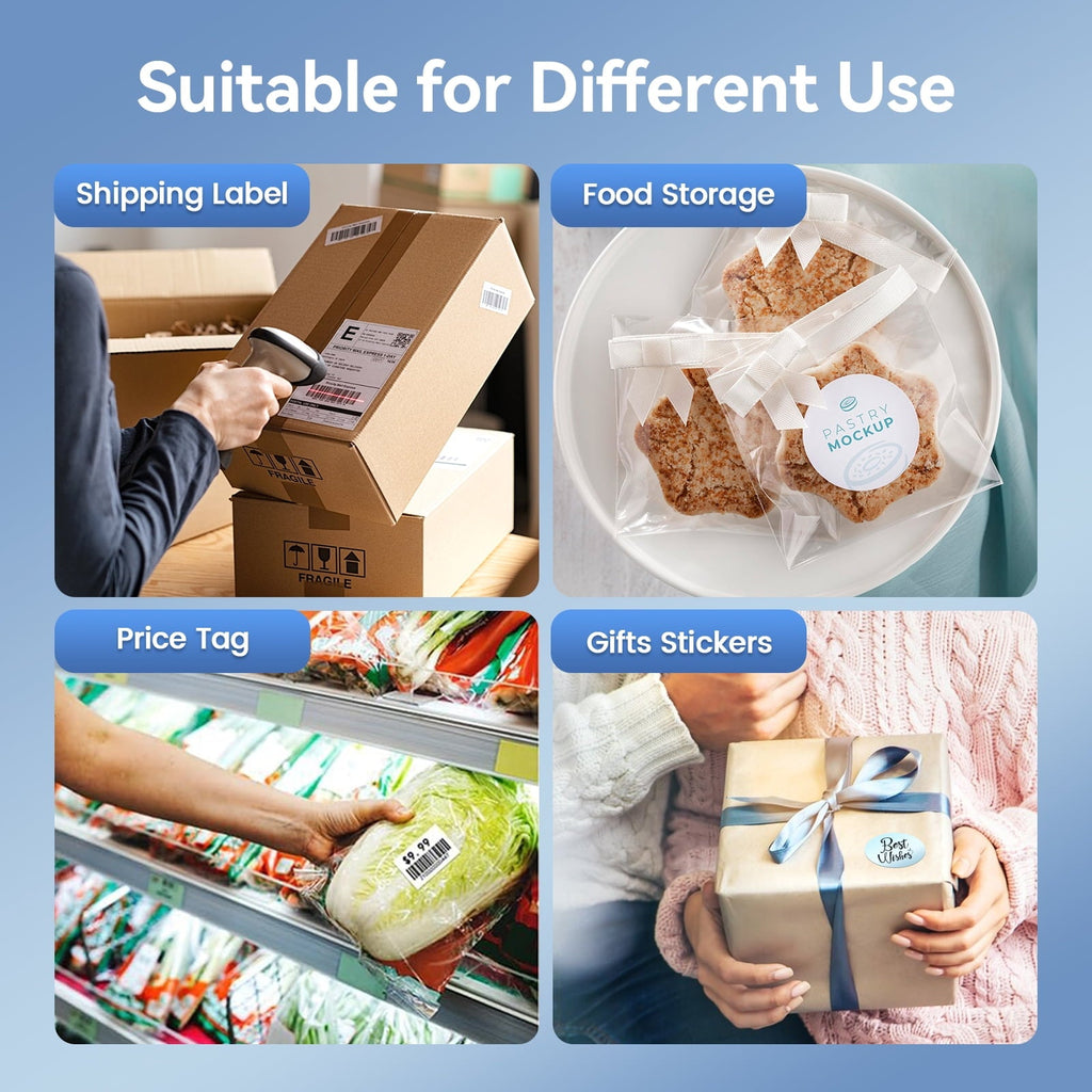 Label Printer. 4x6 Thermal Bluetooth Shipping Label Maker for Packages. Compatible with Windows iOS Android. Wireless Sticker Printing for Business and Home
