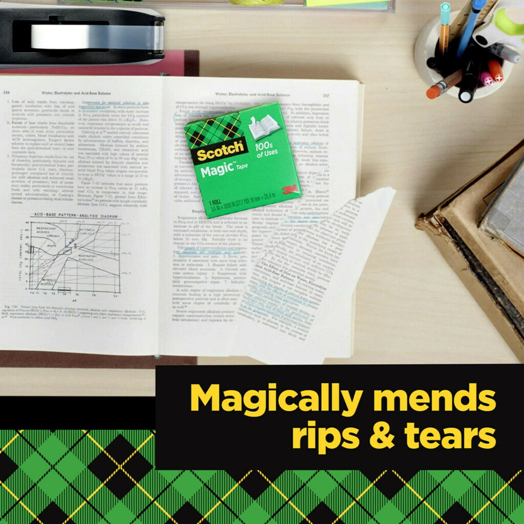Scotch Magic Tape Value Pack. 3/4 in x 1000 in. 12 Rolls