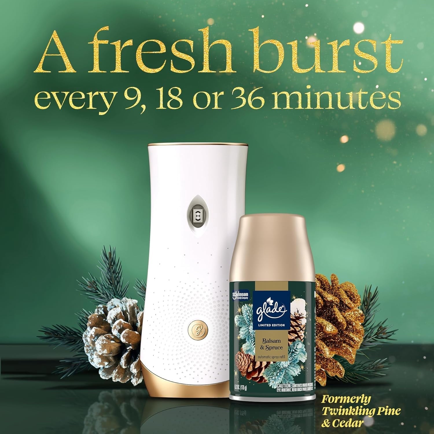 Glade Automatic Spray Refill - Balsam & Spruce. 3 Refills (6.2 oz Each)