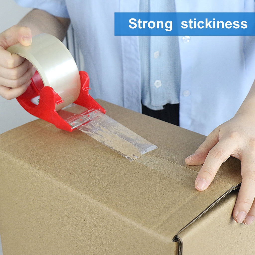 Heavy Duty Transparent Packing Tape with Dispenser. 6 Rolls (360 yd Total). 1.88 in x 60 yd