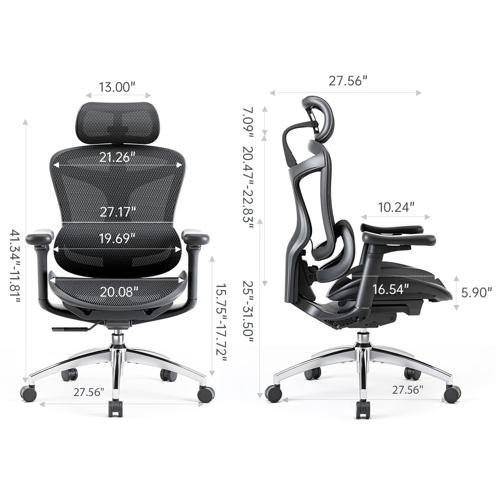 Sihoo Doro-C300 Ergonomic Chair. 3D Armrests  Swivel Chair. Adaptive Lumbar Support Office Chair. Ergonomic Desk Chairs for Adults. Comfort Home Office Chair. Black (Set of 1))
