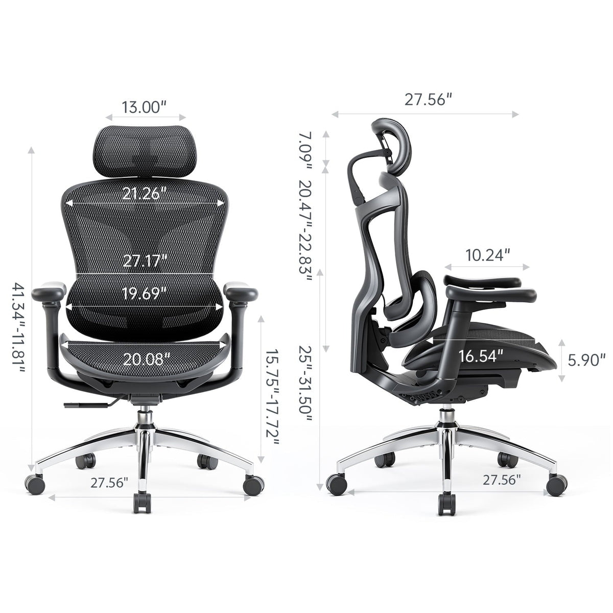 Sihoo Doro-C300 Ergonomic Chair. 3D Armrests  Swivel Chair. Adaptive Lumbar Support Office Chair. Ergonomic Desk Chairs for Adults. Comfort Home Office Chair. Black (Set of 1))