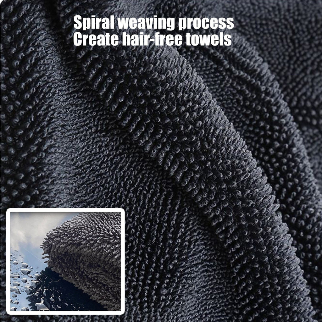 3 Pack Microfiber Car Drying Towels. Thickened Twisted Braid Design for Superior Water Absorption and Scratch-Free Cleaning. 30x40cm Gray Multi-Function Auto Detailing Cloths