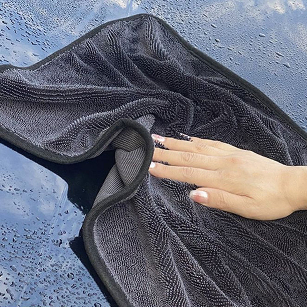3 Pack Microfiber Car Drying Towels. Thickened Twisted Braid Design for Superior Water Absorption and Scratch-Free Cleaning. 30x40cm Gray Multi-Function Auto Detailing Cloths