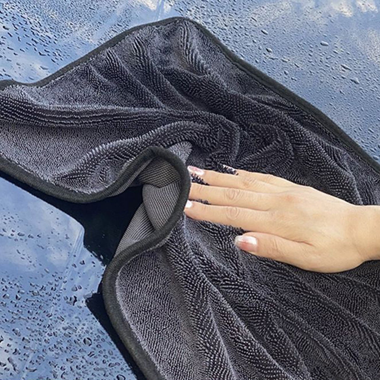 3 Pack Microfiber Car Drying Towels. Thickened Twisted Braid Design for Superior Water Absorption and Scratch-Free Cleaning. 30x40cm Gray Multi-Function Auto Detailing Cloths