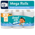 Angel Soft 2-Ply Toilet Paper. Fresh Linen Scented Tube. 12 Mega Rolls. 320 Sheets per Roll