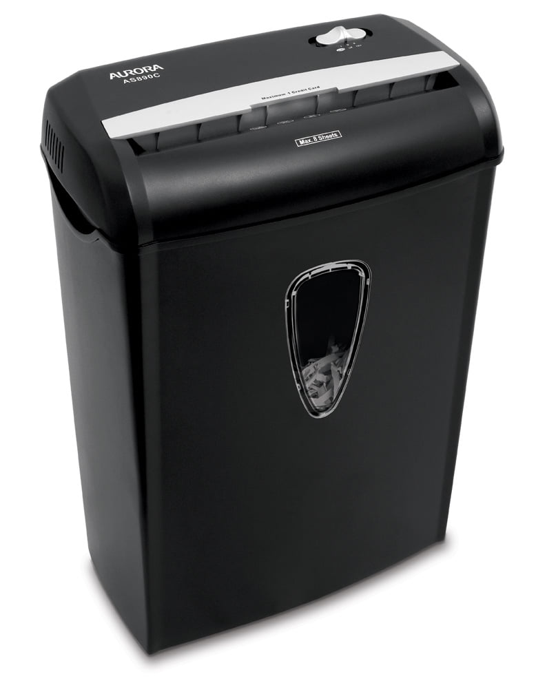 Aurora 8-Sheet Cross-Cut Paper Shredder. Black