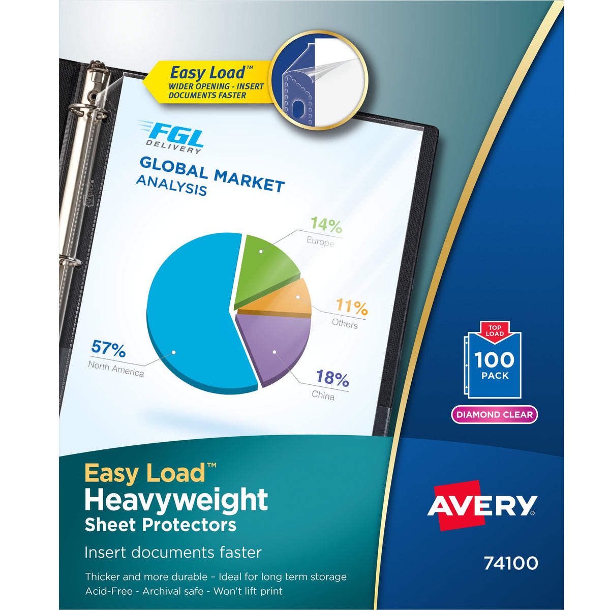 Avery Diamond Clear Heavyweight Sheet Protectors. Letter. 100-Count