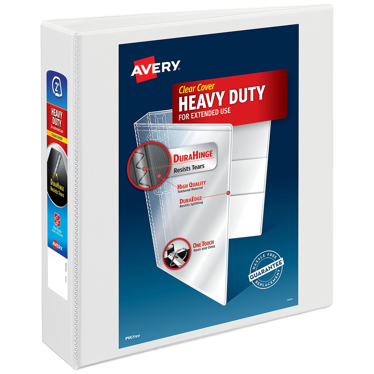 Avery Heavy Duty View Binder. 2. One Touch Slant Ring. White