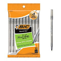 BIC Round Stic Xtra Life Ballpoint Pen. Medium Point (1.0mm). Black. 10-Count