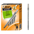 BIC Round Stic Xtra Life Ballpoint Pens. Medium. Black. 60-Count