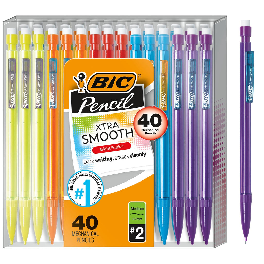 BIC Xtra-Smooth Mechanical Pencil. Medium Point (0.7mm). Perfect For The Classroom & Test Time. 40-Count