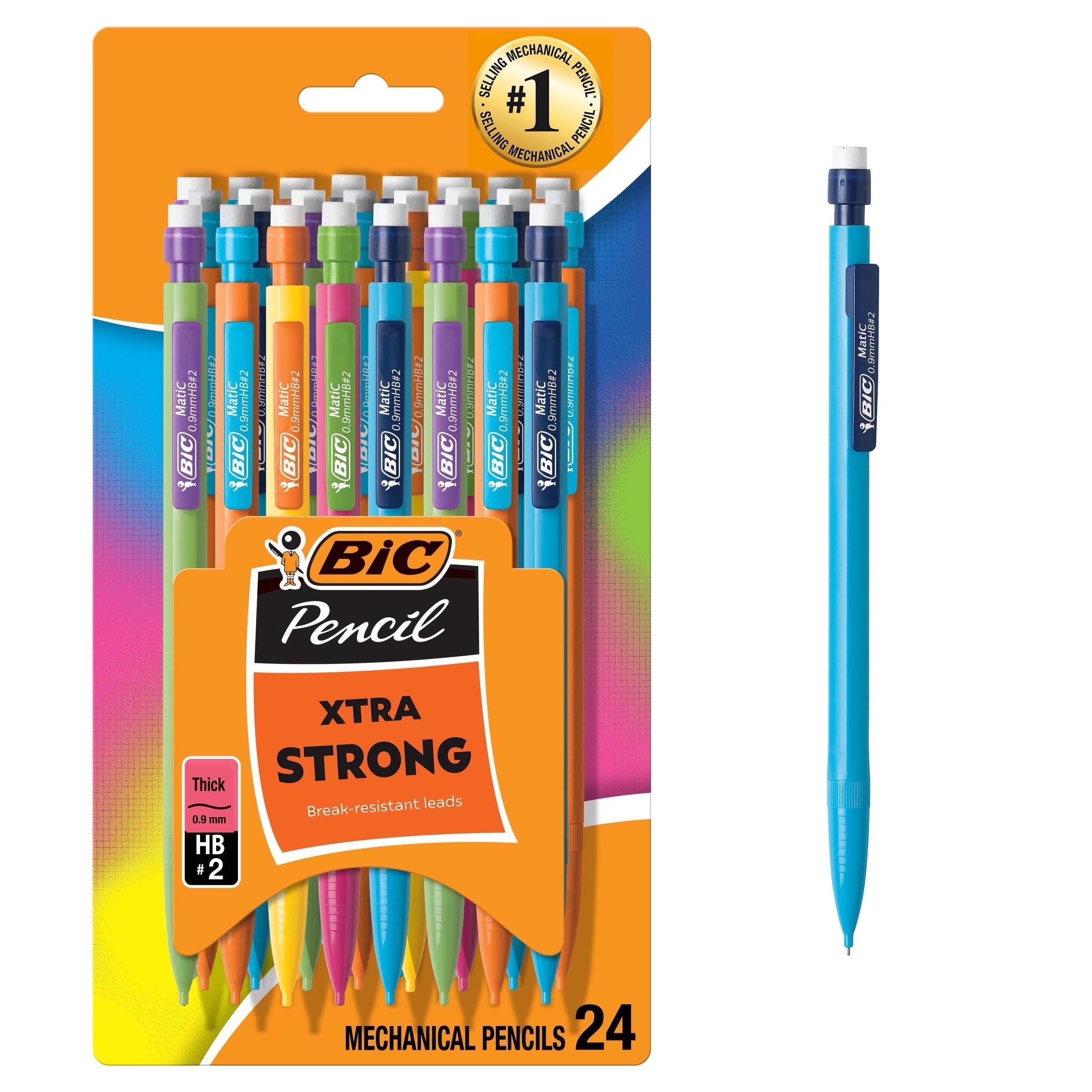BIC Xtra Strong Mechanical Pencils. No. 2. 0.9 mm. 24-Count