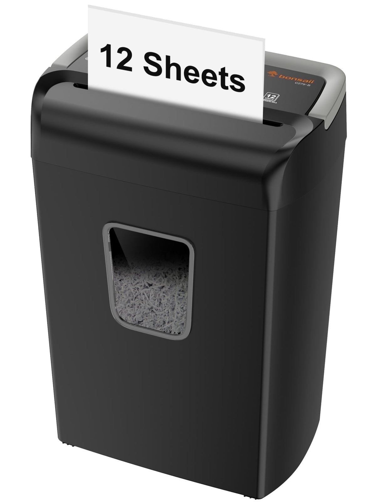Bonsaii 12-Sheet Cross-Cut Paper Shredder. 5.5-Gallon Bin
