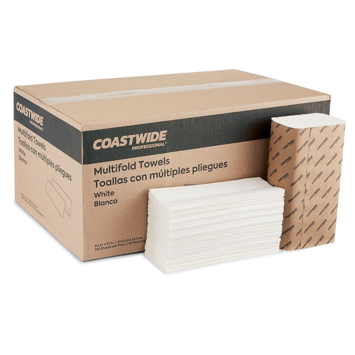 Staples Coastwide Professional Multifold Paper Towels 1-ply 250 Sheets/Pack 16 Packs/Carton