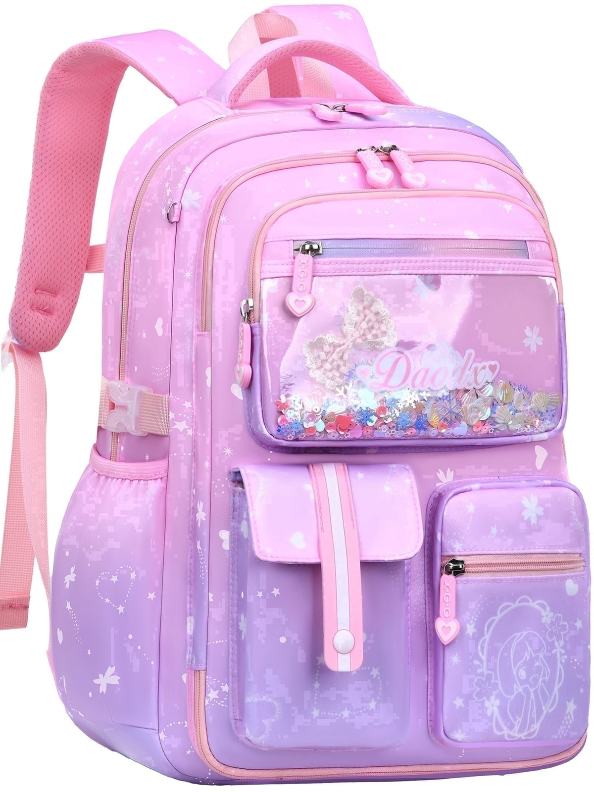 Gmdisc School Backpack for Girls. Lightweight Waterproof School Bookbag. Purple