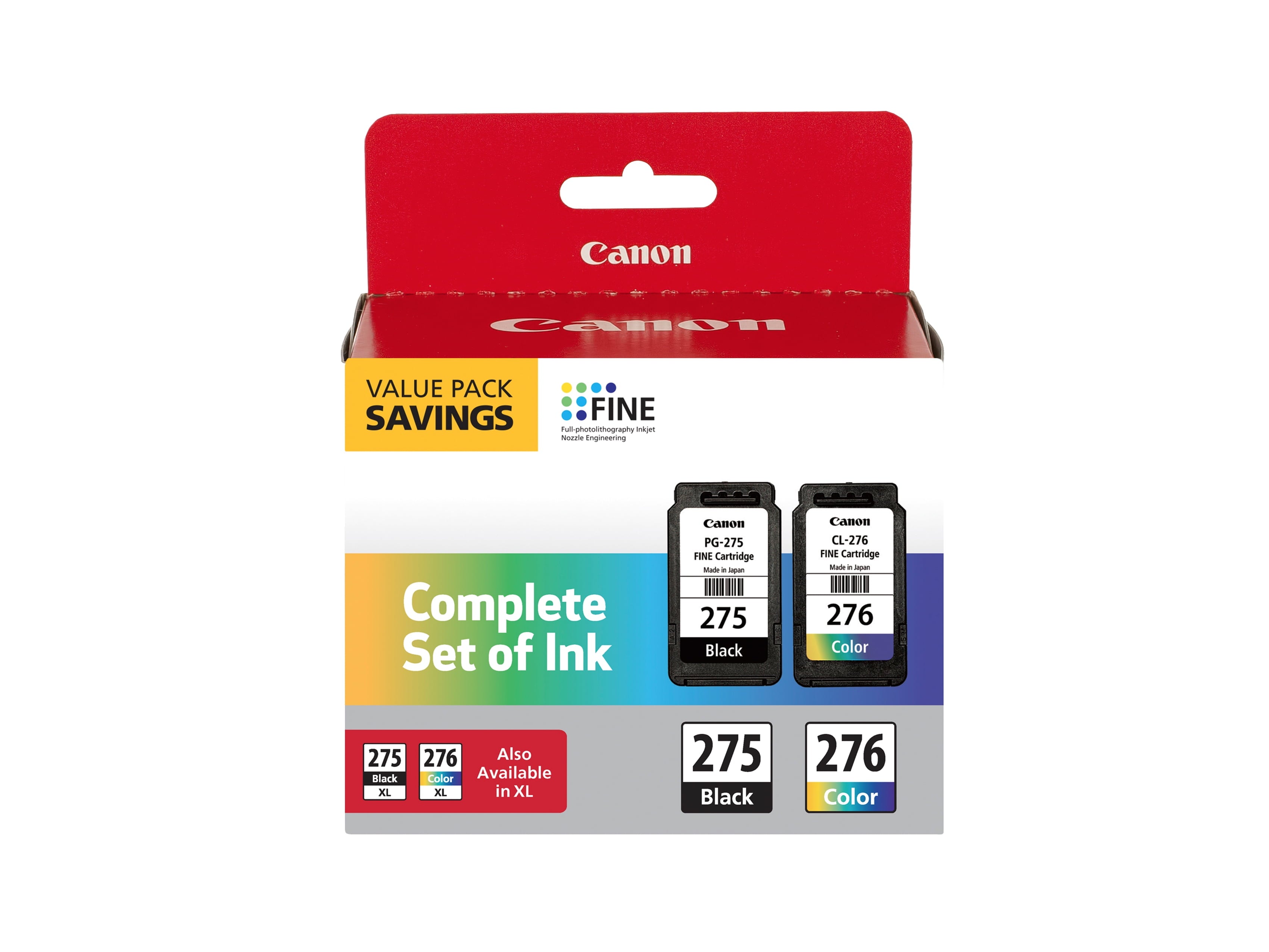 Canon PG-275/CL-276 – Genuine Ink Cartridge Combo Pack for Select PIXMA Printers - Black & Color