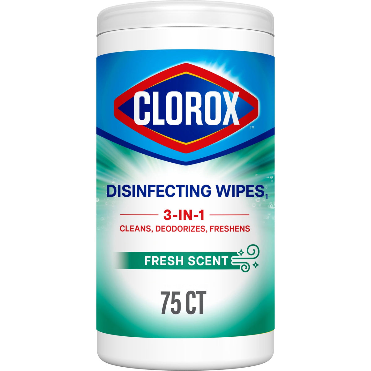 Clorox Disinfecting Wipes. Fresh Scent. 75 ct. 5-Pack