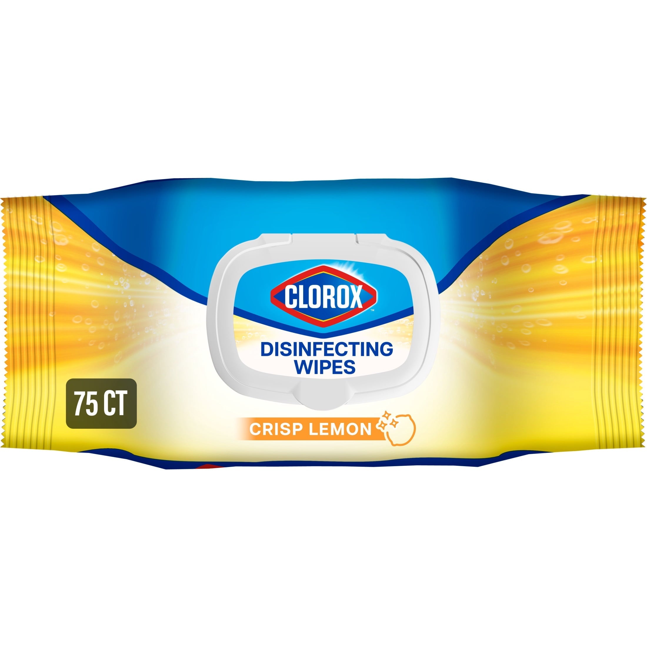 Clorox Disinfecting Cleaning Wipes Flex Pack. Bleach Free. Crisp Lemon. 75 Count