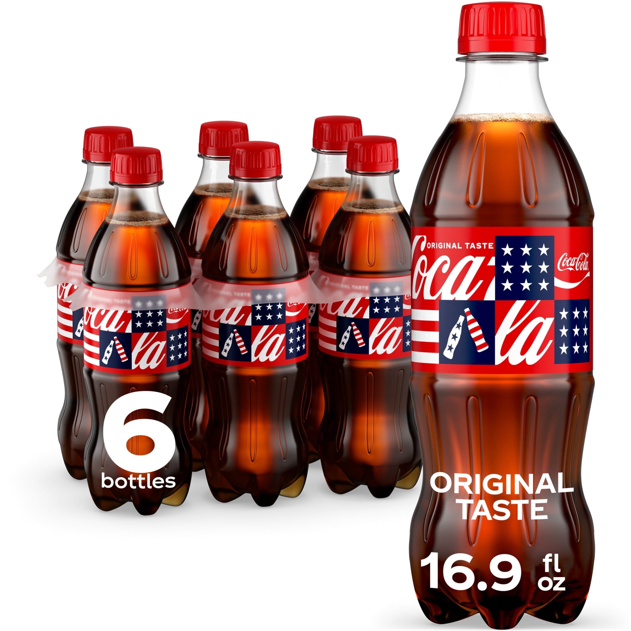 Coca-Cola Soda Pop Bottles. 16.9 fl oz. 6 Pack