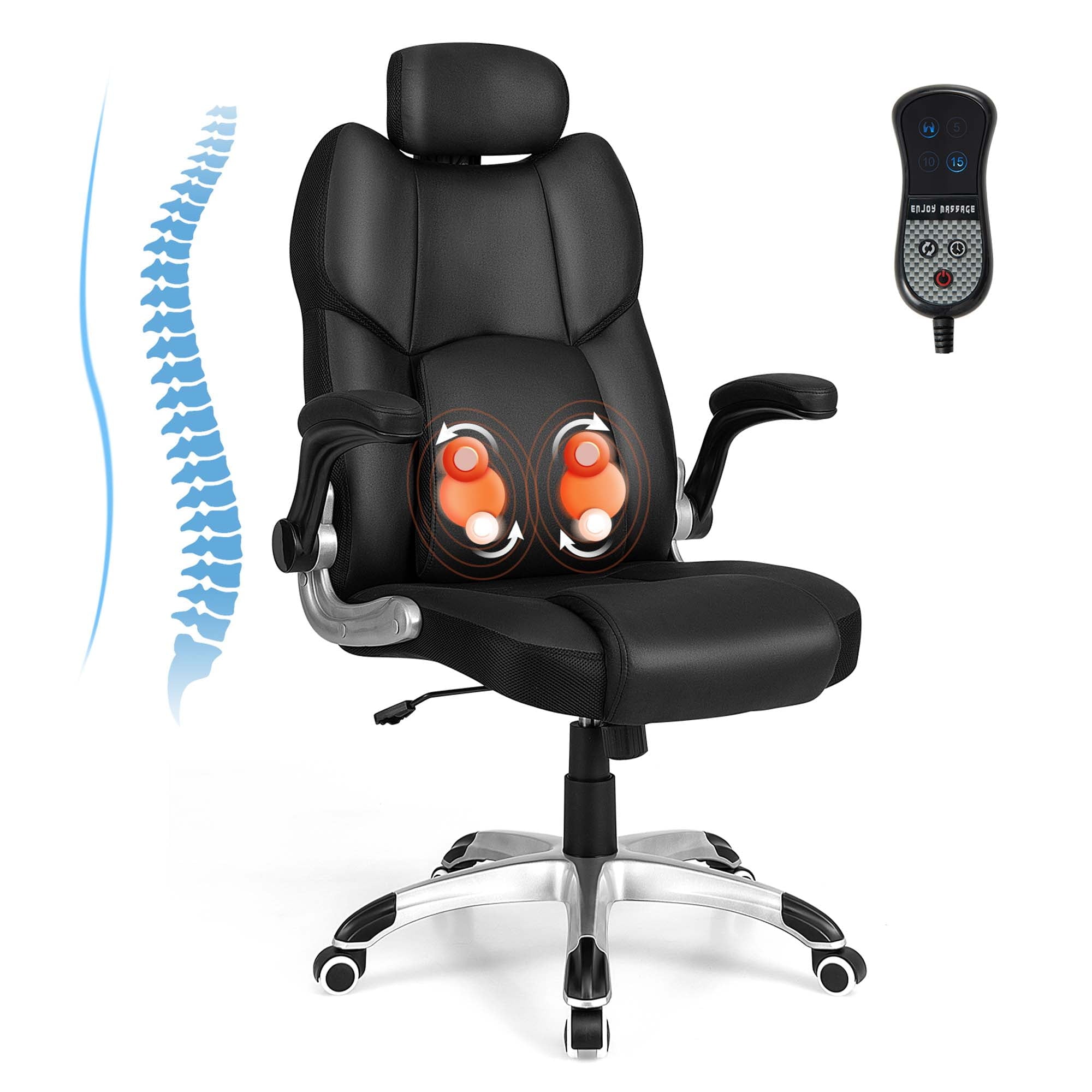 Costway Desk Chairs Executive Collection Adult Leathaire Relaxation and Comfort Desk Chair Type Items Included Black Set of 1