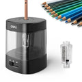 Deli Electric & Battery Pencil Sharpener. Automatic with Adjustable Thickness. Black